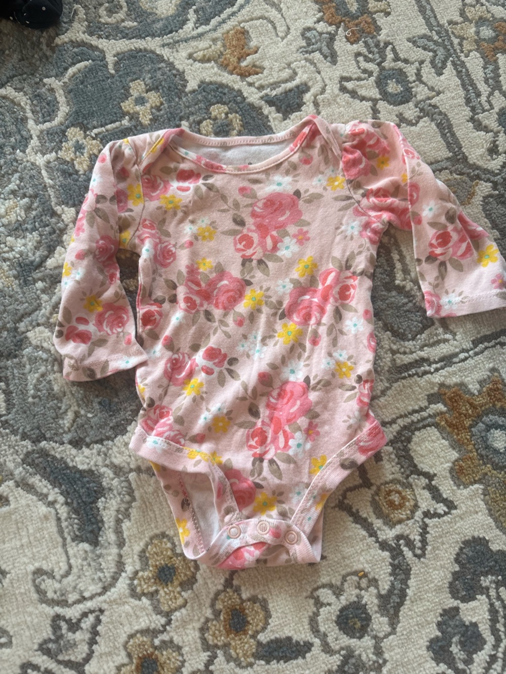 Baby Starters Pink Floral Long-Sleeve Bodysuit